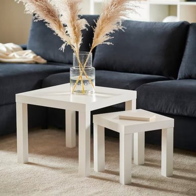 SET DE 2 MESAS AUXILIARES MINIMALISTAS BIBÉI BLANCO - 2