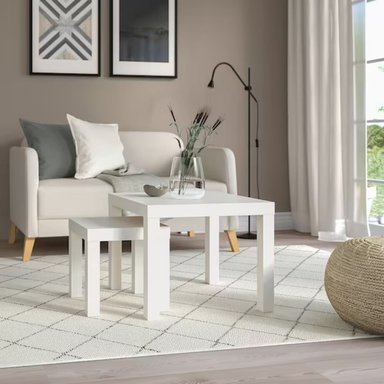 SET DE 2 MESAS AUXILIARES MINIMALISTAS BIBÉI BLANCO - 3