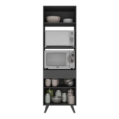 MUEBLE PARA MICROONDAS ARIES COLOR NEGRO 2 PUERTAS TU MESITA - 2