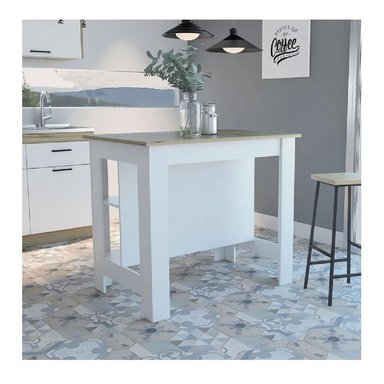 MESA AUXILIAR DE COCINA TU MESITA MARLON COLOR BLANCO/DUNA EN MELAMINA 18MM - 2