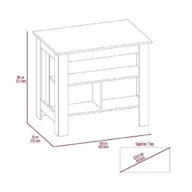 MESA AUXILIAR DE COCINA TU MESITA MARLON COLOR BLANCO/DUNA EN MELAMINA 18MM - 3
