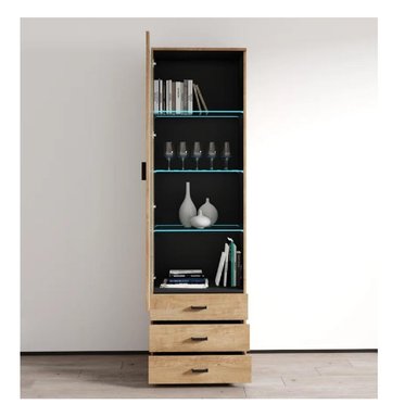 VITRINA MULTIUSOS TU MESITA KITUS COLOR DUNA 1 PUERTA 3 CAJONES - 2