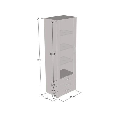 VITRINA MULTIUSOS TU MESITA KITUS COLOR DUNA 1 PUERTA 3 CAJONES - 3