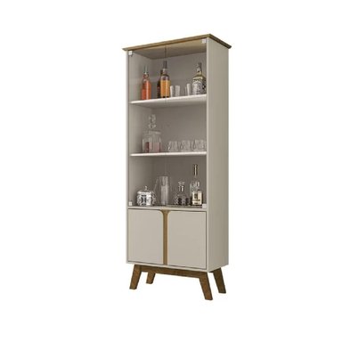 VITRINA MULTIUSOS TU MESITA MARSELLA COLOR BLANCO/ROBLE 4 PUERTAS - 2