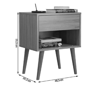 VELADOR MODERNO TU MESITA TAURUS MELAMINA 18MM COLOR ROBLE 1 CAJÓN - 3