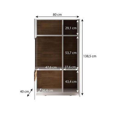 VITRINA MODERNA TU MESITA MALABAR COLOR BLANCO/GRIS 2 PUERTAS - 3