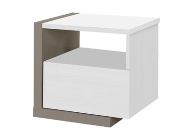 VELADOR MESA DE NOCHE ISIS COLOR BLANCO/GRIS 1 CAJÓN TU MESITA - 2