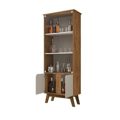 VITRINA MULTIUSOS TU MESITA MARSELLA COLOR HAYA/BLANCO 4 PUERTAS - 2