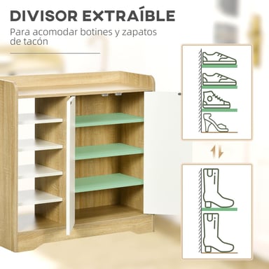 ZAPATERA CLÁSICA JÚPITER 2 PUERTAS COLOR DUNA/BLANCO TU MESITA - 4