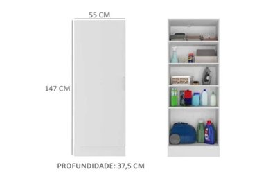 MUEBLE PARA LAVANDERIA MULTIUSOS 1 PUERTA JACOB COLOR BLANCO TU MESITA - 3