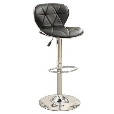 BANCO DE BAR ARGENTO CROMADO COLOR NEGRO TU MESITA - 2