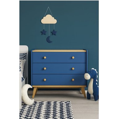 CÓMODA INFANTIL MODERNA MATEO 3 CAJONES COLOR AZUL TU MESITA - 3