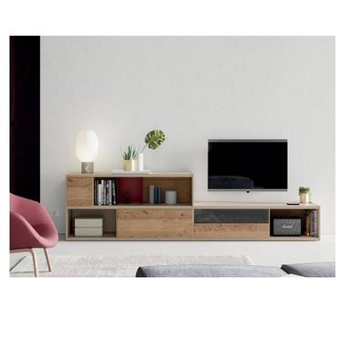 MESA DE TV CLÁSICA OSLO COLOR GARDEN OAK/TAUPE 49' TU MESITA 3 PUERTAS - 1
