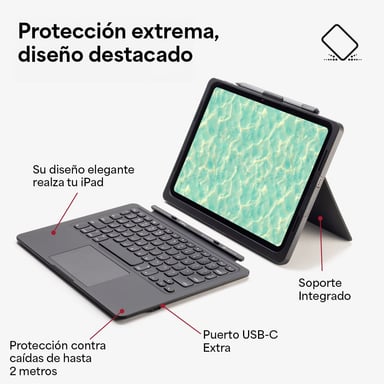TECLADO PRO KEYS CONNECT CON TRACKPAD Y FUNDA PARA IPAD AIR 13'' (M3/M2) - 2