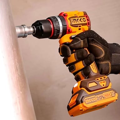 TALADRO PERCUTOR BRUSHLESS CHUCK METÁLICO INGCO 20V 96NM + BATERÍAS + ACCESORIOS CIDLI20968 - 6