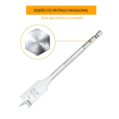 SET 12 BROCAS PLANAS PARA MADERA INGCO AKDL1206 - 2