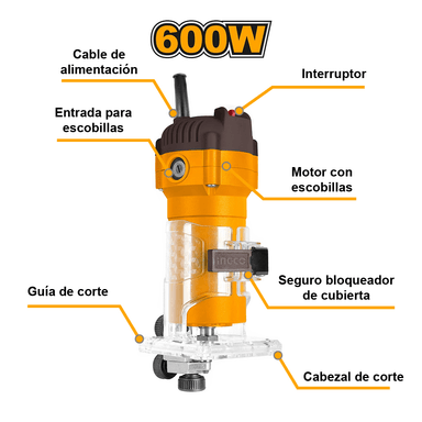 FRESADORA RUTEADORA INGCO 600W PLM6001 - 2