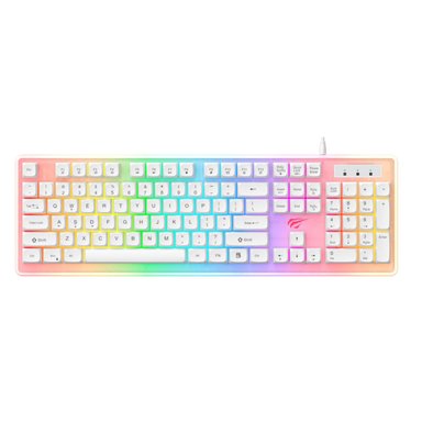 TECLADO WIN/MAC/LINUX HALION KB876L-SP GAMER GAMENOTE BLANCO - 1