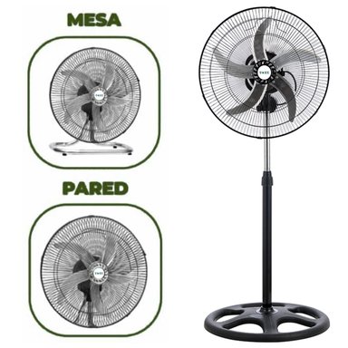 VENTILADOR T-ICE 75 WATTS 5 ASPAS 3 EN 1 PEDESTAL, MESA Y PARED - 3
