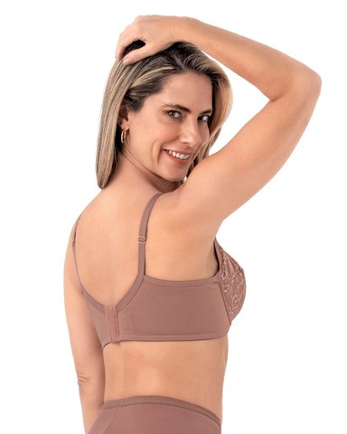 BRASIER TRIANGULAR COPAS EN ENCAJE Y ESPALDA EN TELA LISA - 2