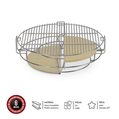 PARRILLA SISTEMA 2 EN 1 PARA KAMADO 20 PULGADAS - 1