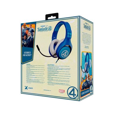AUDÍFONOS CON MICRÓFONO XTECH MARVEL FANTASTC 4 XTH-M566F4 CELESTE - 5