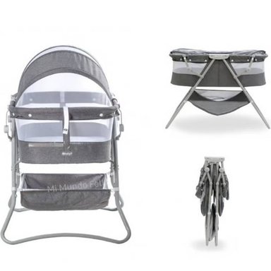 CUNA PORTÁTIL PLEGABLE PARA BEBÉ »DOLLY» GREY - 3
