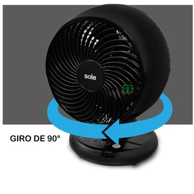 VENTILADOR DE MESA SOLE SOLAIR016 30 WATTS SOBRE TURBOMAX NEGRO - 3