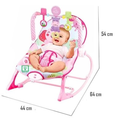 SILLA MECEDORA MUSICAL CON VIBRADOR ELEFANTE ROSADO - 6
