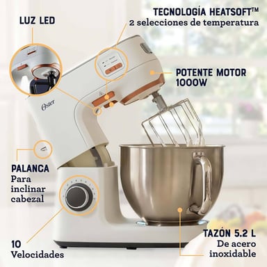 BATIDORA DE PEDESTAL HEATSOFT OSTER FPSTSMPL4W- BLANCO - 3
