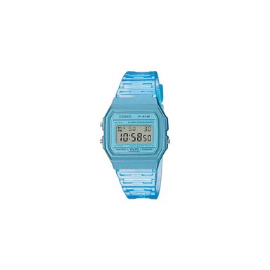 RELOJ CASIO MUJER DIGITAL TRANSPARENTE AZUL F91WS-2 - 5