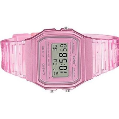 RELOJ CASIO MUJER DIGITAL CASUAL TRANSPARENTE ROSA F91WS-4 ROSADO - 2