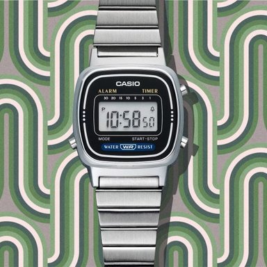 RELOJ CASIO MUJER DIGITAL LA670WA-1 VINTAGE PLATEADO FEMENINO - 2