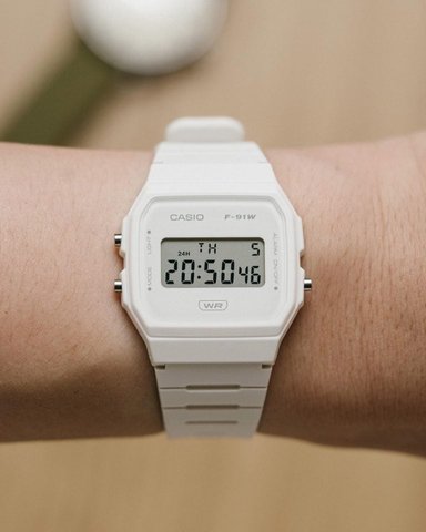 RELOJ CASIO UNISEX F-91WB-7A VINTAGE BLANCO - 2