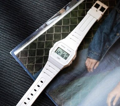 RELOJ CASIO UNISEX F-91WB-7A VINTAGE BLANCO - 3