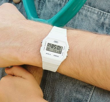 RELOJ CASIO UNISEX F-91WB-7A VINTAGE BLANCO - 6