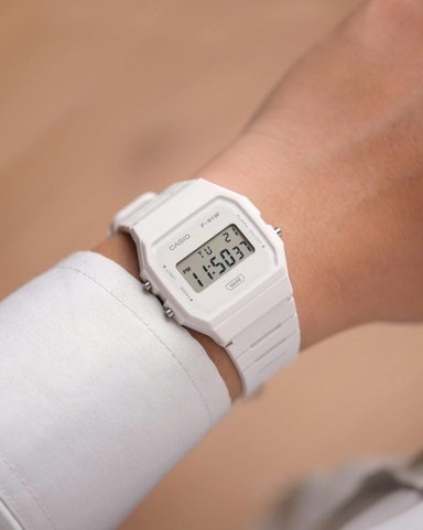 RELOJ CASIO UNISEX F-91WB-7A VINTAGE BLANCO - 7