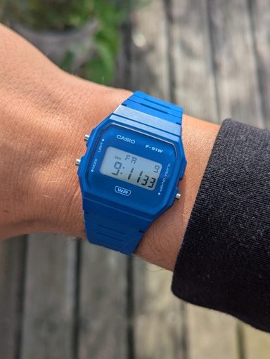 RELOJ CASIO F91WB-2A1 VINTAGE UNISEX AZUL - 5
