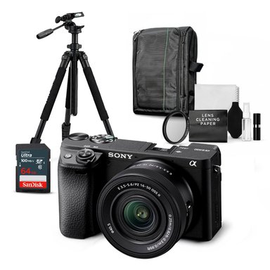 CÁMARA SONY ALPHA A6400 MIRRORLESS + LENTE 16-50MM II + KIT ULTIMATE DE ACCESORIOS - 1
