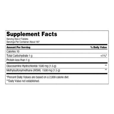 SUPLEMENTO GLUCOSAMINA CON MSM SIGNATURE KIRKLAND 1500 MG 375 TABLETAS - 3