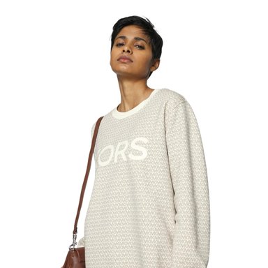 POLERA ALGODÓN MUJER MICHAEL KORS BEIGE JF3501IANZ-BONE SUETER UNISEX BONE - 3