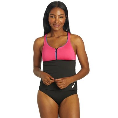 ROPA DE BAÑO MUJER NIKE FUCSIA NESSD958 TANKINI COLORBLOCK RACERBACK - 2
