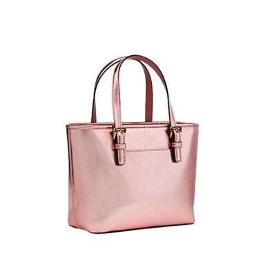 CARTERA MICHAEL KORS ZIP TOTE ROSADO DOBLE ASA XS METALLIC TOP- BAG - 3
