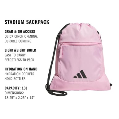 MOCHILA SACKPACK ADIDAS STADIUM - TRUE PINK - 3