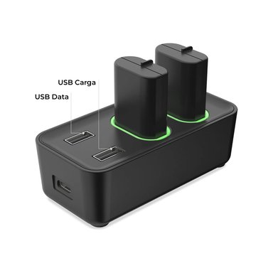 BASE CARGADOR DOBE + 2 BATERIAS RECARGABLE PARA MANDO X-SERIES S/X/X-ONE/S/X NEGRO - 5