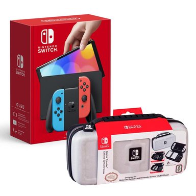 CONSOLA NINTENDO SWITCH MODELO OLED NEON + ESTUCHE 1680 BLANCO - 1