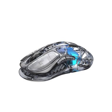MOUSE GAMER INALÁMBRICO 2.4GHZ GRAVASTAR MERCURY M2 RGB 26K DPI 650 IPS TRANSPARENT BLACK - 2