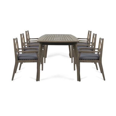 JUEGO COMEDOR TERRAZA JARDIN HOME PREMIUM MIRNA 6 SILLAS GRIS - 2