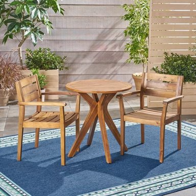 JUEGO COMEDOR TERRAZA JARDIN HOME PREMIUM TANIT 2 SILLAS NATURAL - 2