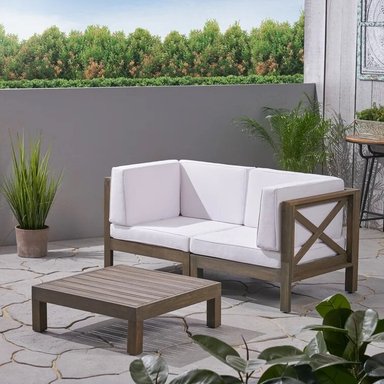 SET SOFA HOME PREMIUM KANG IVORY + MESA CENTRO TERRAZA JARDIN 2 CUERPOS - 2